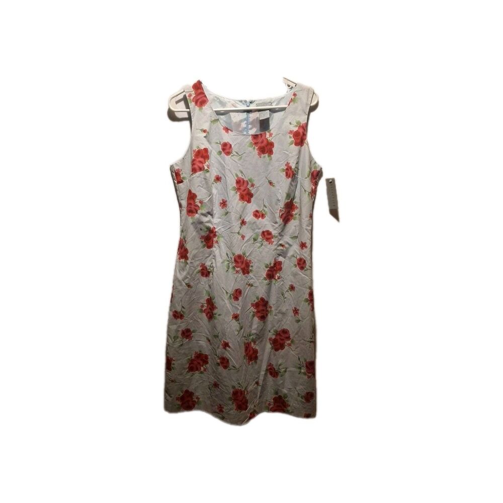 Vintage Collection by Cherokee 90s Baby Blue Floral Lined Shift Dress Size 12